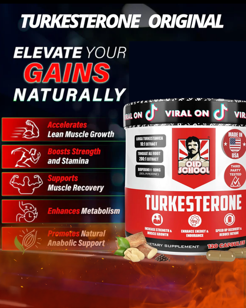 TURKESTERONE PRO OLD SCHOOL ORIGINAL - 120 CAPS 🔥Activa tu Testosterona Al Máximo