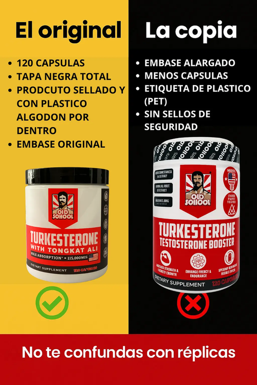 TURKESTERONE PRO OLD SCHOOL ORIGINAL - 120 CAPS 🔥Activa tu Testosterona Al Máximo